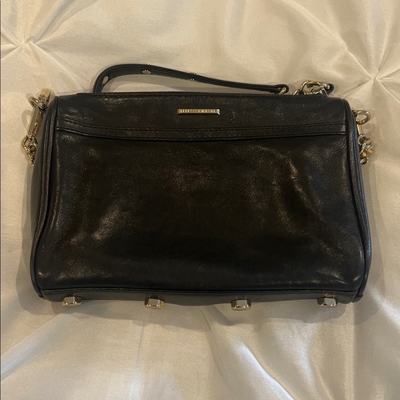Rebecca Minkoff Black Leather Bag with Gold Accent - Picture 5 of 10